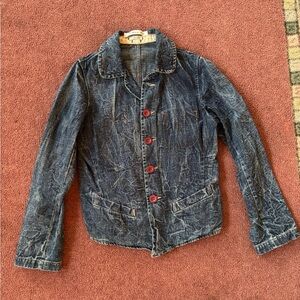 Women’s Denim chore jacket Blue Dot size small